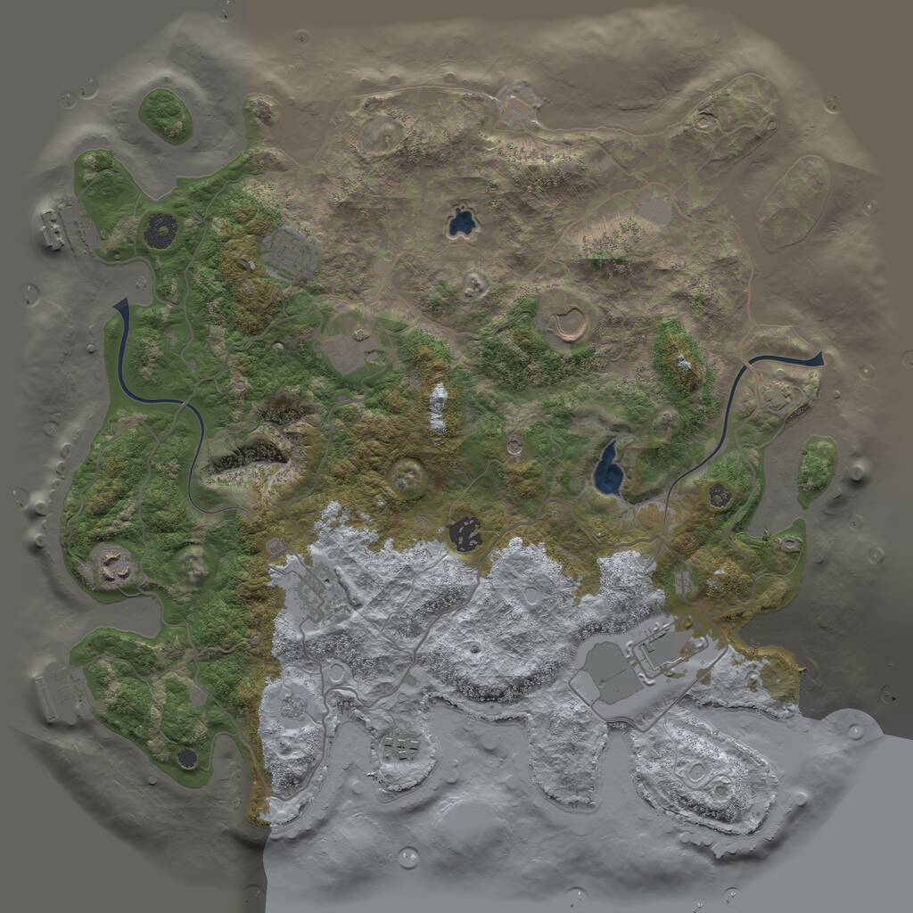 Rust Map: Procedural Map, Size: 4000, Seed: 7907, 14 Monuments