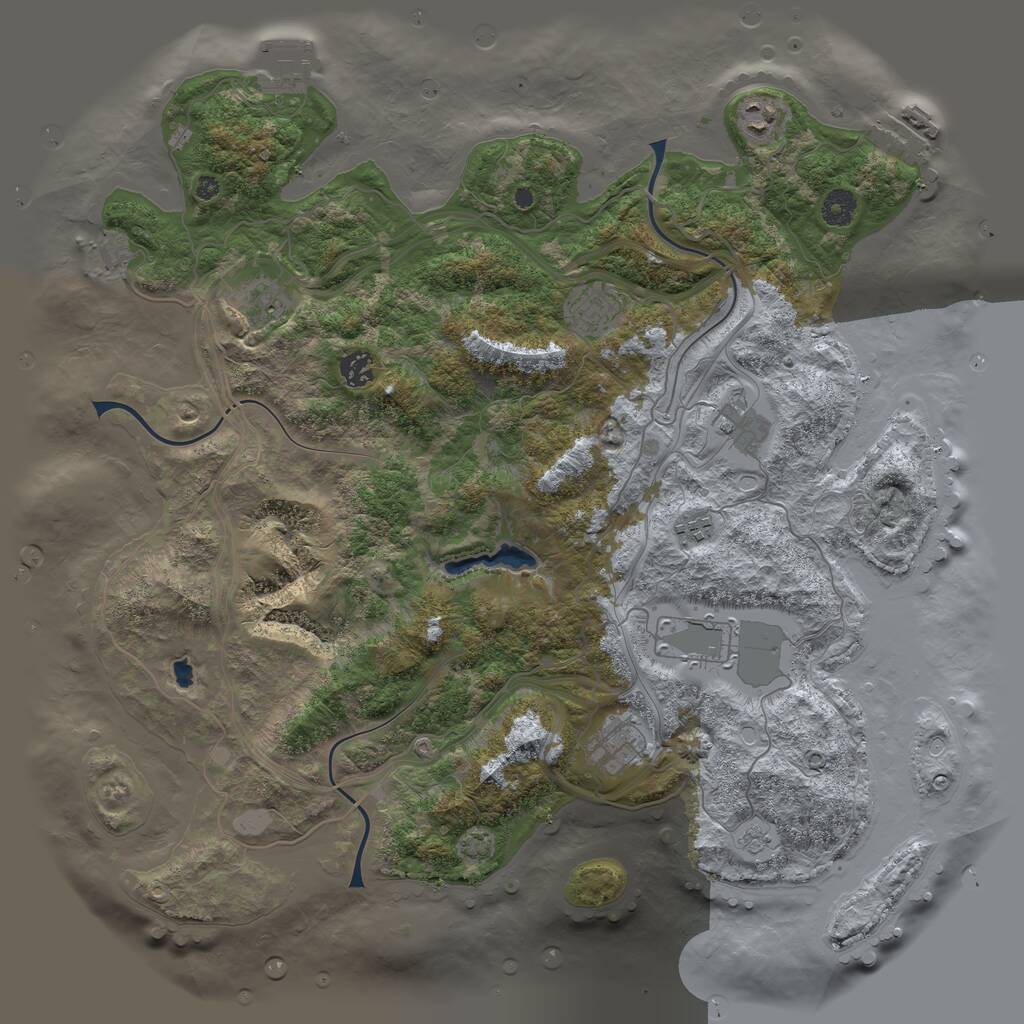 Rust Map: Procedural Map, Size: 4250, Seed: 4331124, 13 Monuments