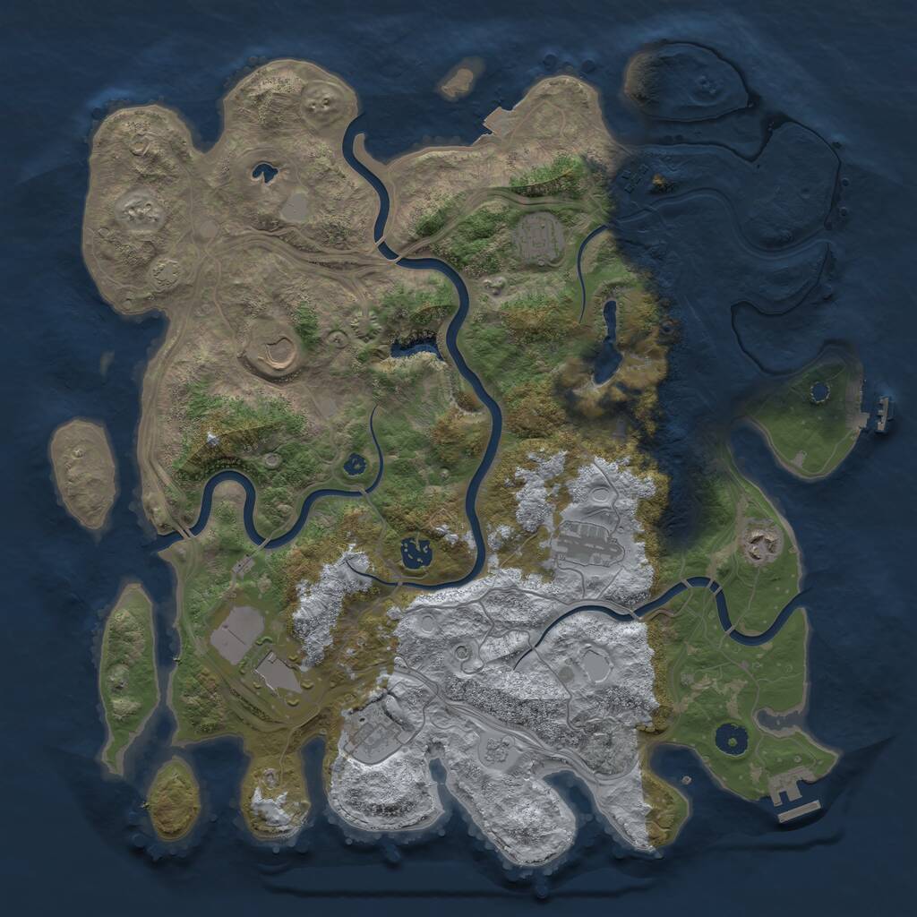 Rust Map: Procedural Map, Size: 4250, Seed: 1169715956, 14 Monuments