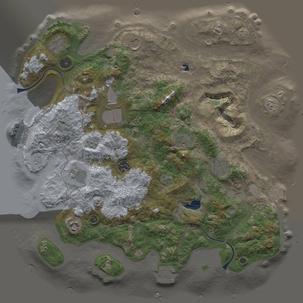 Rust Map: Procedural Map, Size: 4000, Seed: 1624119160, 15 Monuments