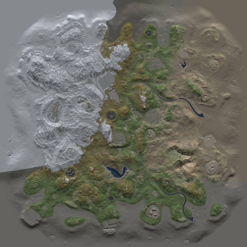 Rust Map: Procedural Map, Size: 4000, Seed: 1134994819, 14 Monuments