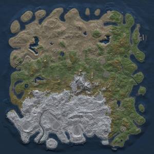 Thumbnail Rust Map: Procedural Map, Size: 5500, Seed: 722505871, 17 Monuments