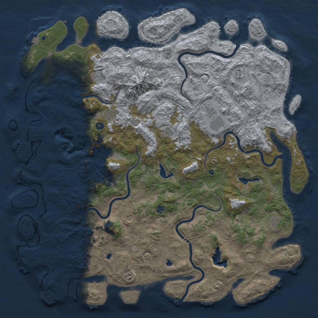 Rust Map: Procedural Map, Size: 6000, Seed: 577183059, 16 Monuments