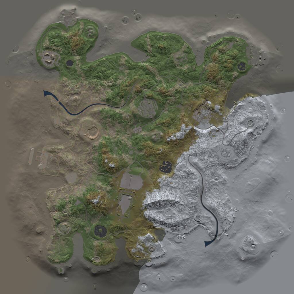 Rust Map: Procedural Map, Size: 3500, Seed: 1962014158, 12 Monuments