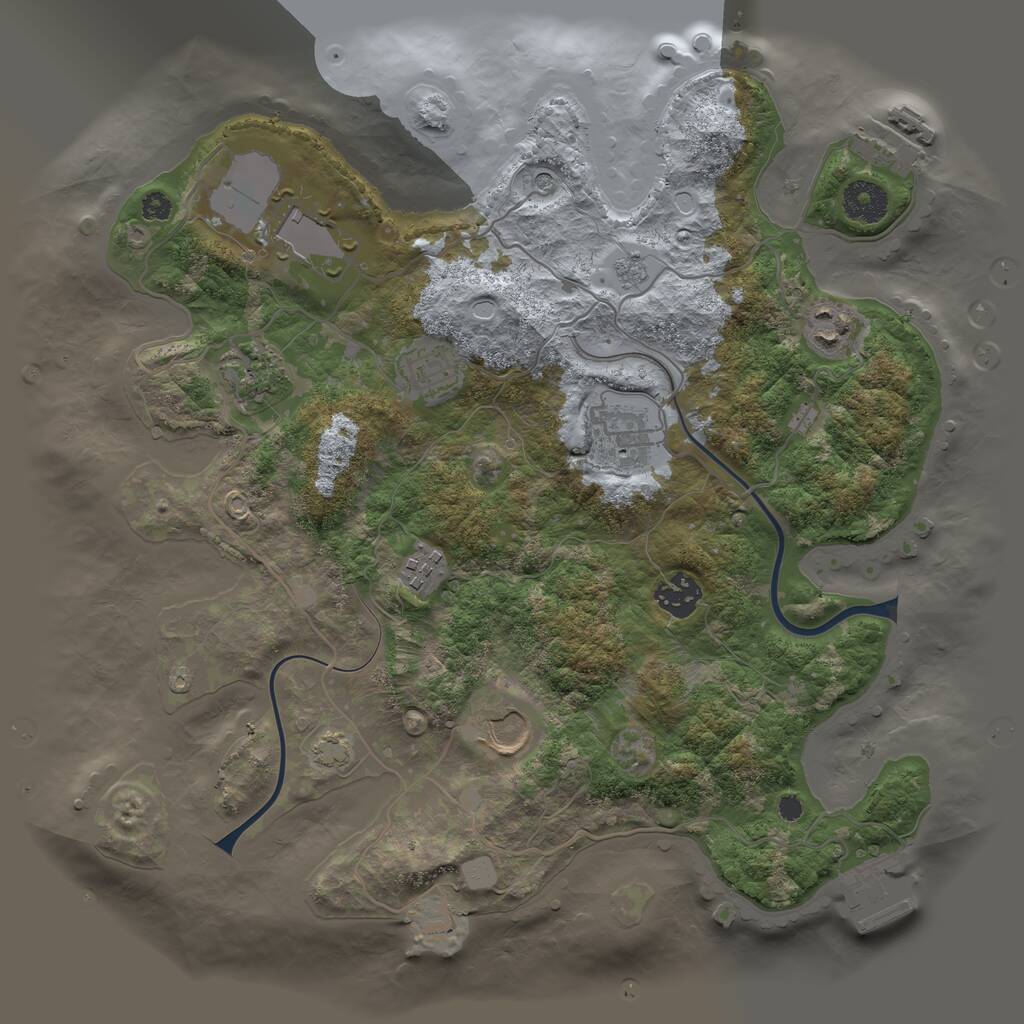 Rust Map: Procedural Map, Size: 3500, Seed: 2017350502, 14 Monuments