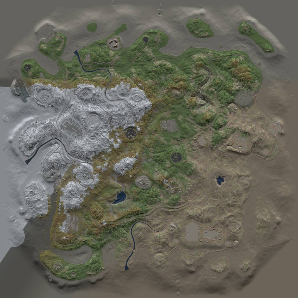 Rust Map: Procedural Map, Size: 4250, Seed: 779577628, 16 Monuments