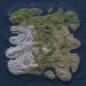 Thumbnail Rust Map: Procedural Map, Size: 3500, Seed: 595079165, 15 Monuments