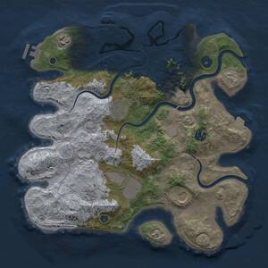 Thumbnail Rust Map: Procedural Map, Size: 3500, Seed: 595079165, 13 Monuments