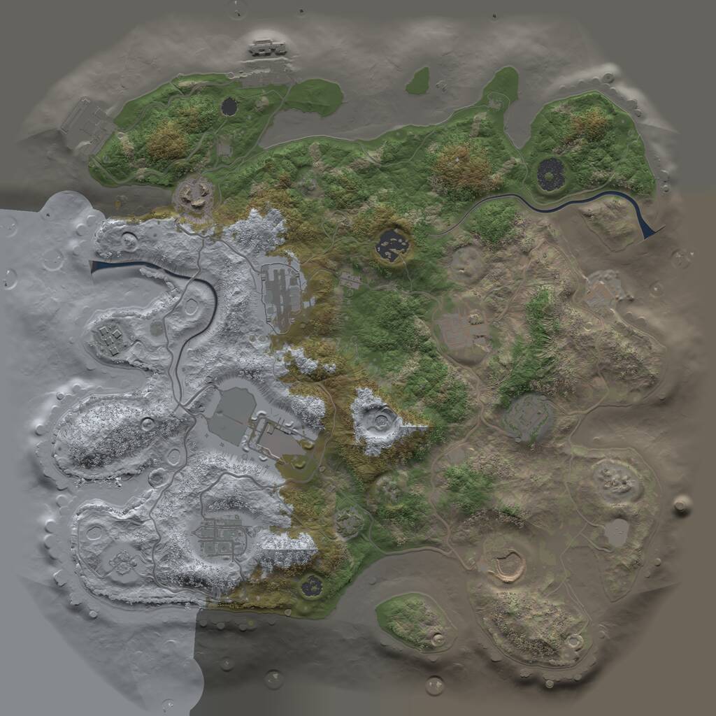 Rust Map: Procedural Map, Size: 3500, Seed: 595079165, 15 Monuments