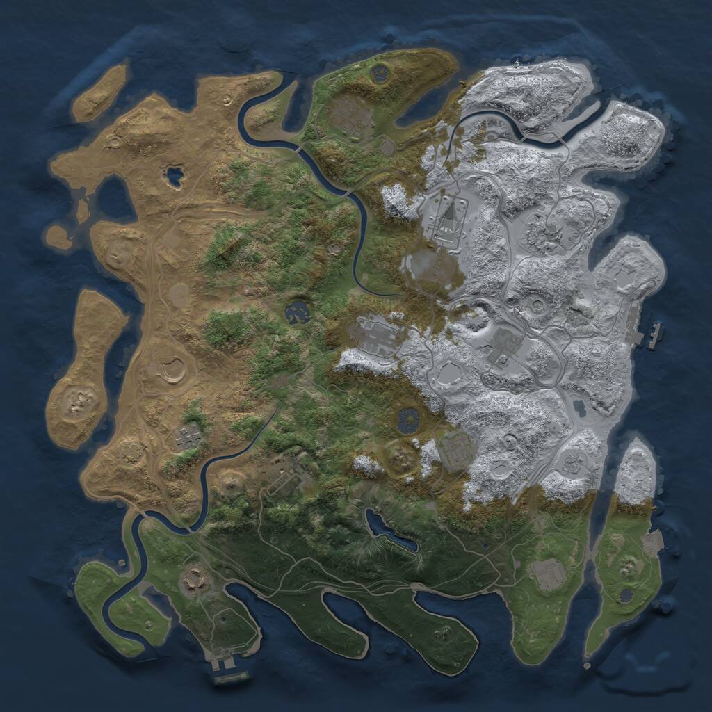 Rust Map: Procedural Map, Size: 4250, Seed: 9234775, 19 Monuments
