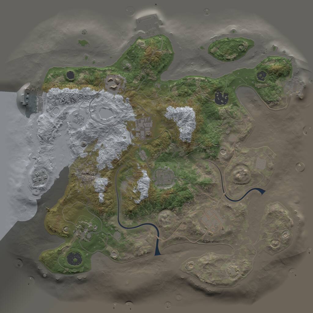 Rust Map: Procedural Map, Size: 3250, Seed: 694201572, 13 Monuments