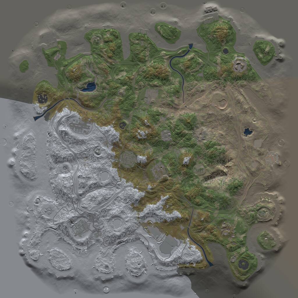 Rust Map: Procedural Map, Size: 4250, Seed: 1289663945, 17 Monuments