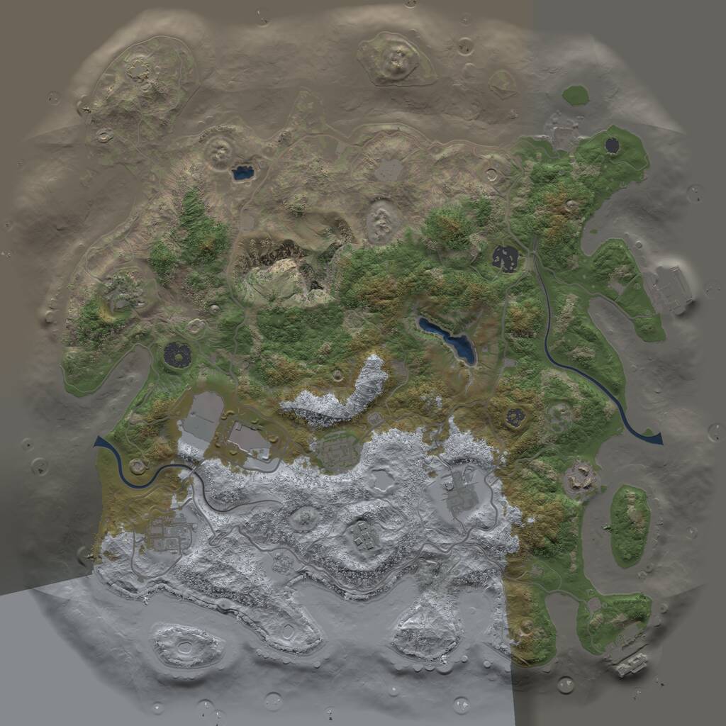 Rust Map: Procedural Map, Size: 4000, Seed: 2096309446, 14 Monuments