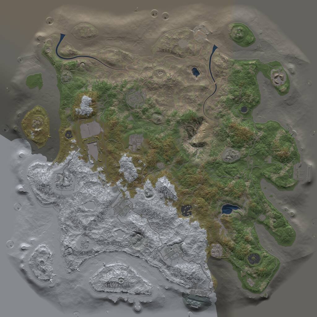 Rust Map: Procedural Map, Size: 4000, Seed: 1334021382, 15 Monuments