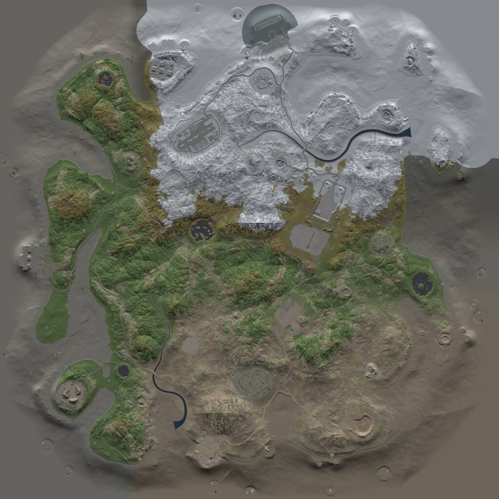 Rust Map: Procedural Map, Size: 3500, Seed: 80180149, 14 Monuments