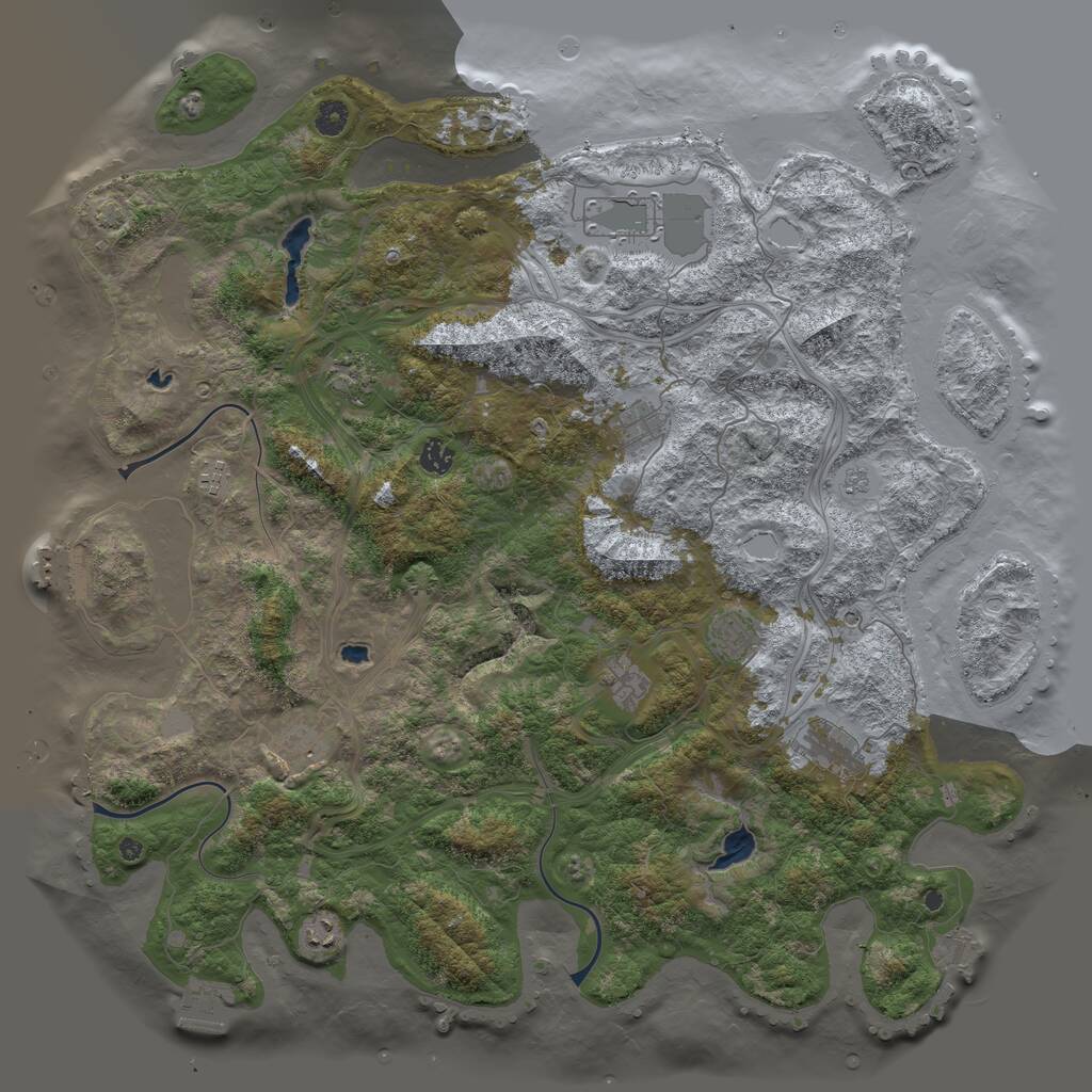 Rust Map: Procedural Map, Size: 4750, Seed: 1255655, 16 Monuments