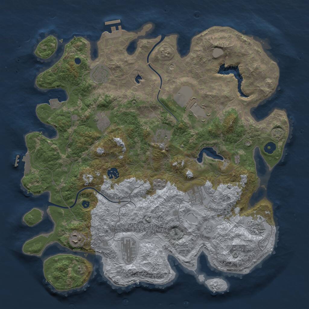 Rust Map: Procedural Map, Size: 4000, Seed: 678223868, 16 Monuments