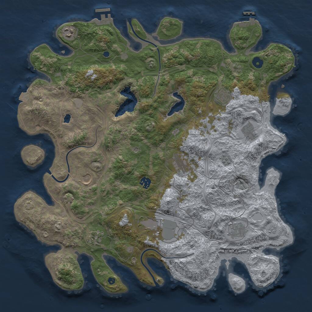 Rust Map: Procedural Map, Size: 4250, Seed: 38239674, 16 Monuments