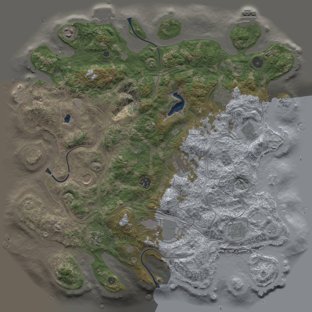 Rust Map: Procedural Map, Size: 4250, Seed: 38239674, 16 Monuments