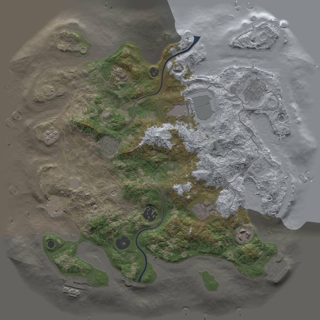 Rust Map: Procedural Map, Size: 3500, Seed: 91201057, 14 Monuments