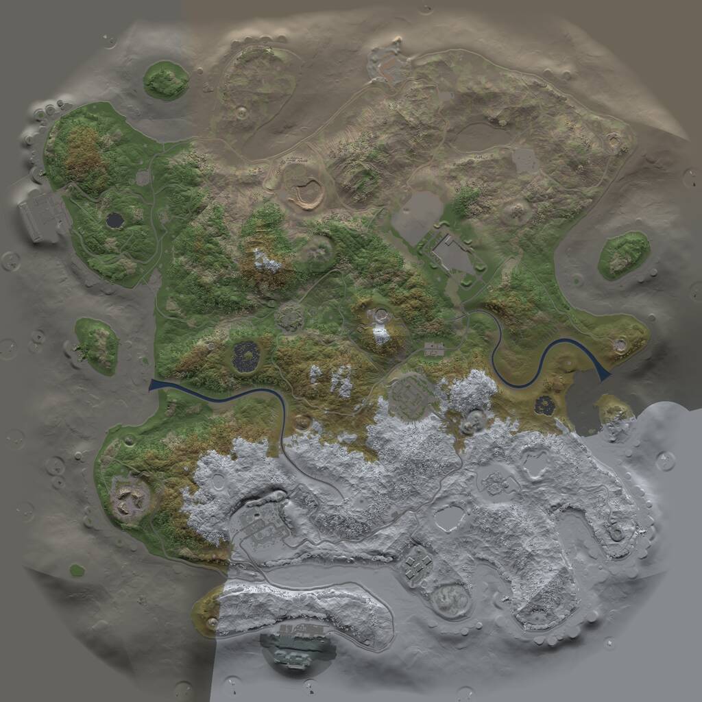 Rust Map: Procedural Map, Size: 3500, Seed: 353715128, 12 Monuments