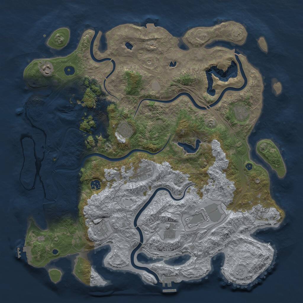 Rust Map: Procedural Map, Size: 4500, Seed: 123134, 18 Monuments