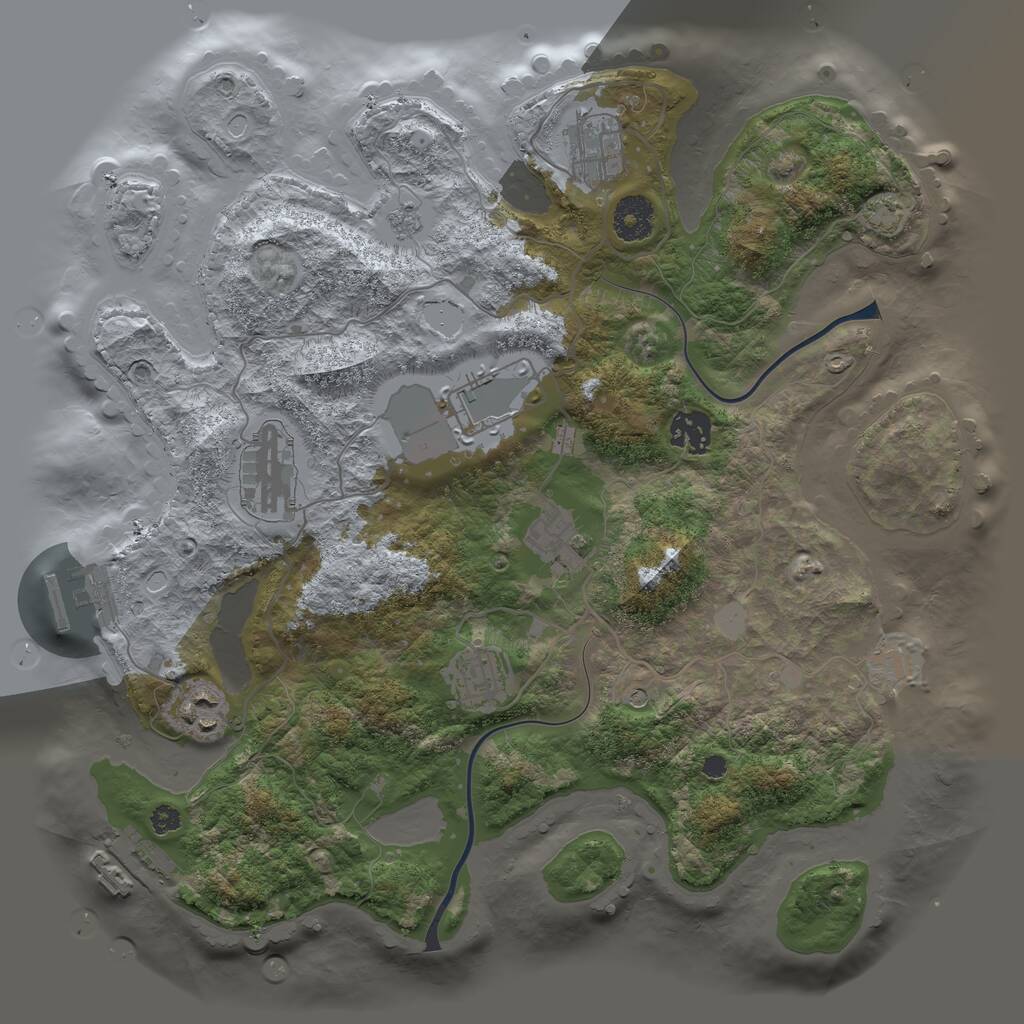 Rust Map: Procedural Map, Size: 3500, Seed: 645353916, 13 Monuments