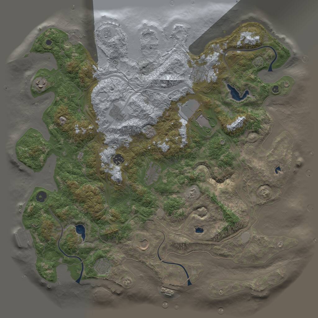 Rust Map: Procedural Map, Size: 4500, Seed: 58540024, 15 Monuments