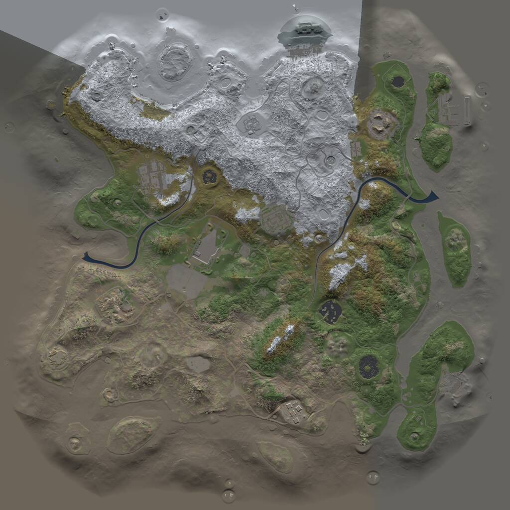 Rust Map: Procedural Map, Size: 3500, Seed: 870006777, 13 Monuments