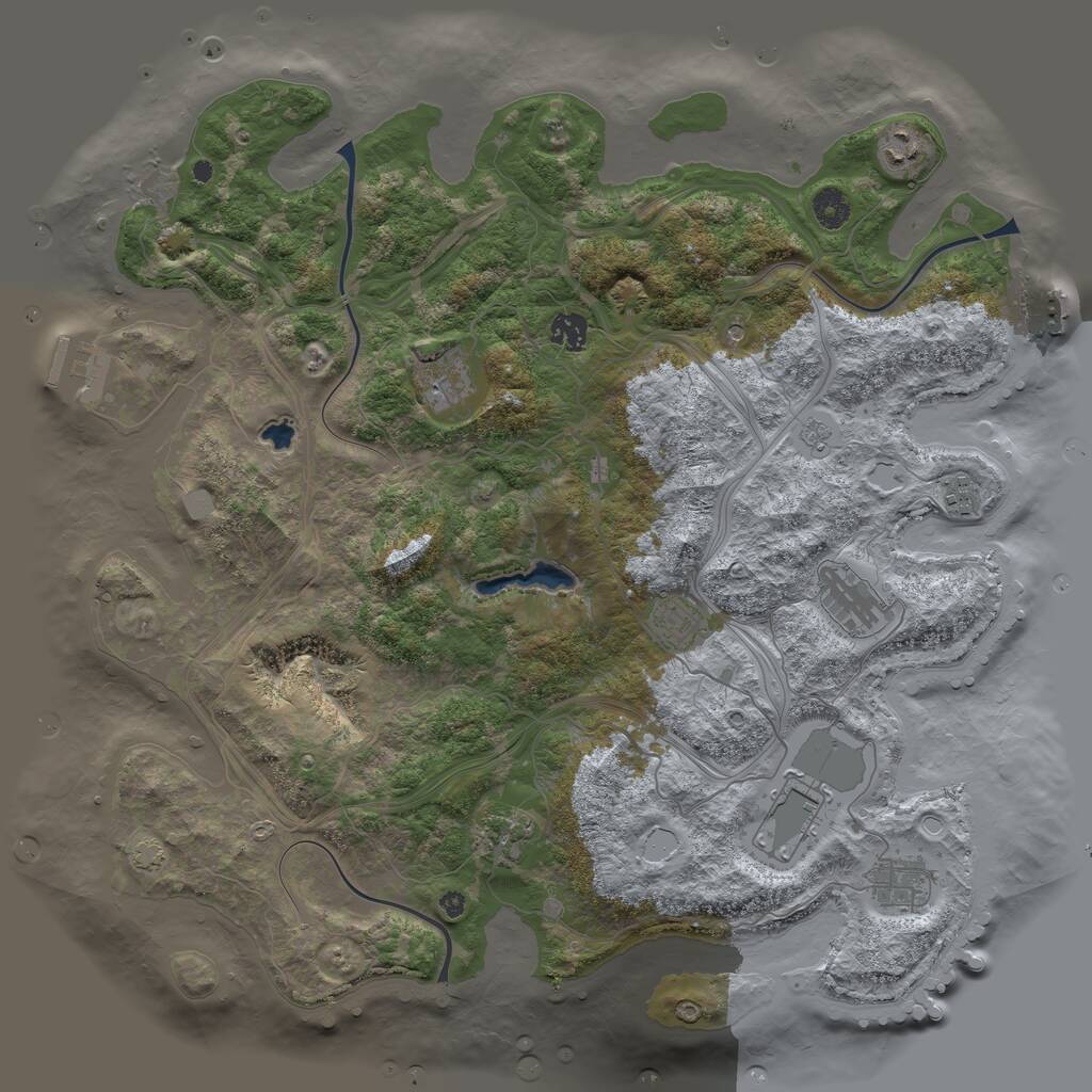 Rust Map: Procedural Map, Size: 4250, Seed: 849343267, 15 Monuments