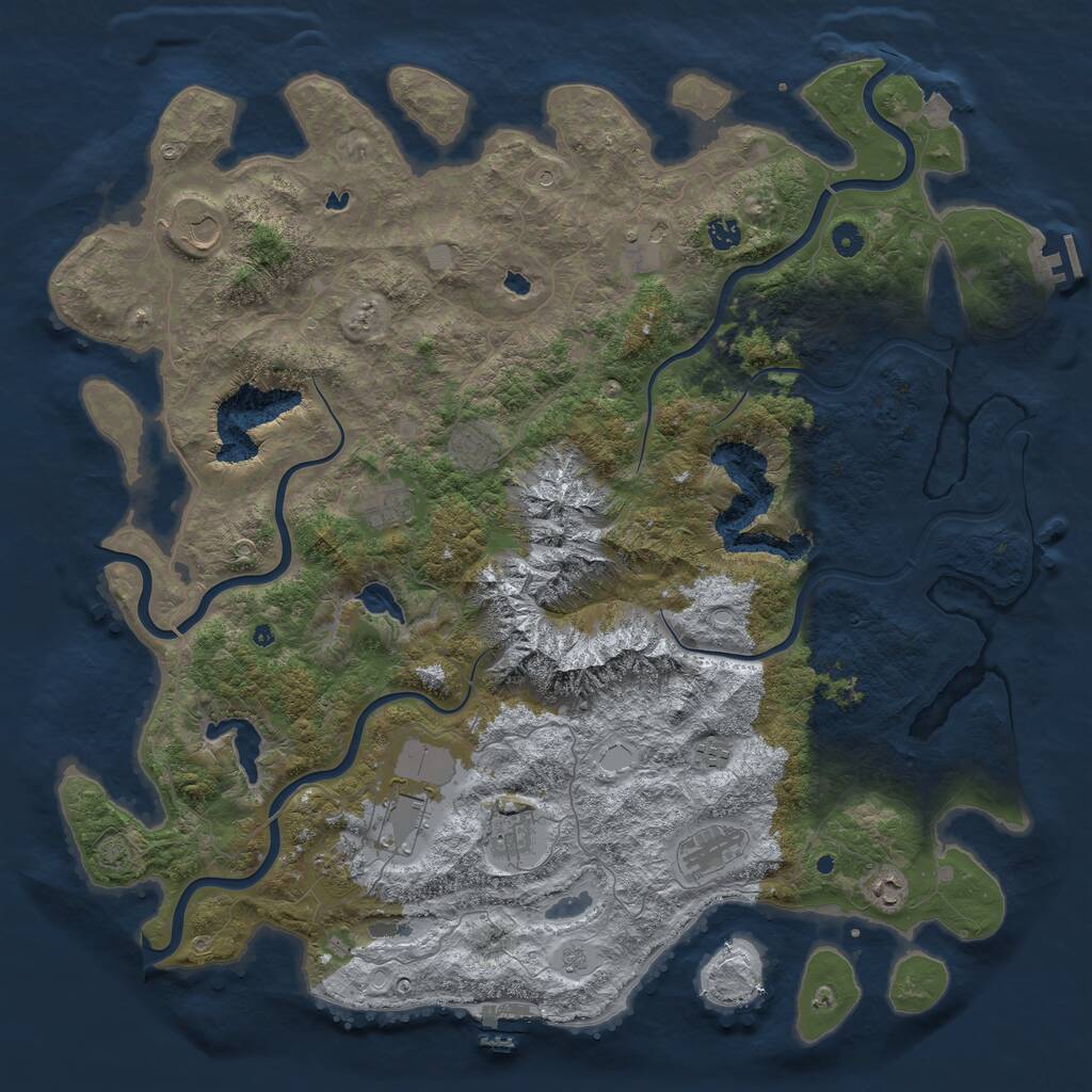 Rust Map: Procedural Map, Size: 5000, Seed: 1626285090, 17 Monuments