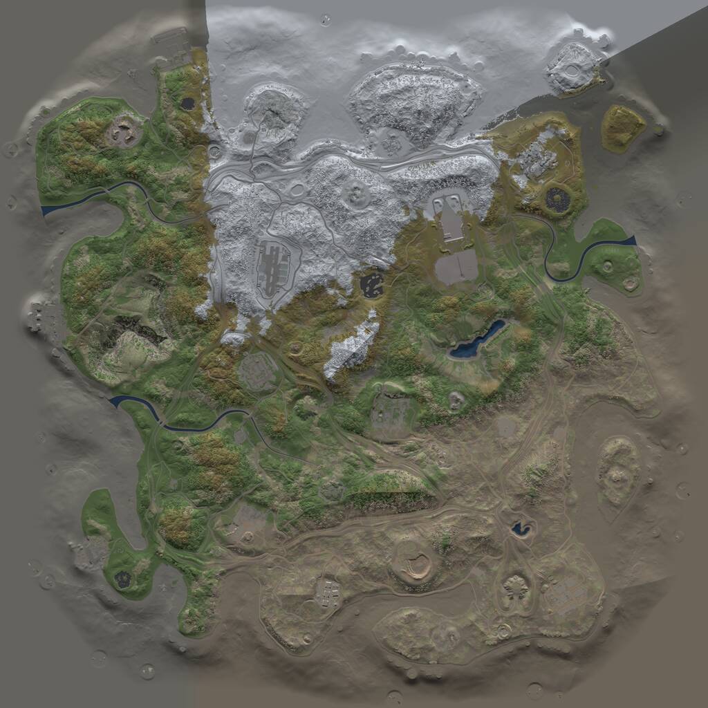 Rust Map: Procedural Map, Size: 4250, Seed: 715714392, 17 Monuments