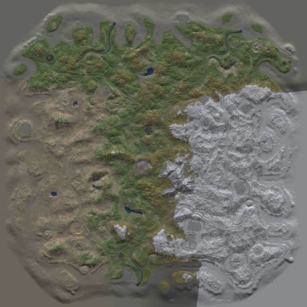 Rust Map: Procedural Map, Size: 6000, Seed: 197660763, 17 Monuments