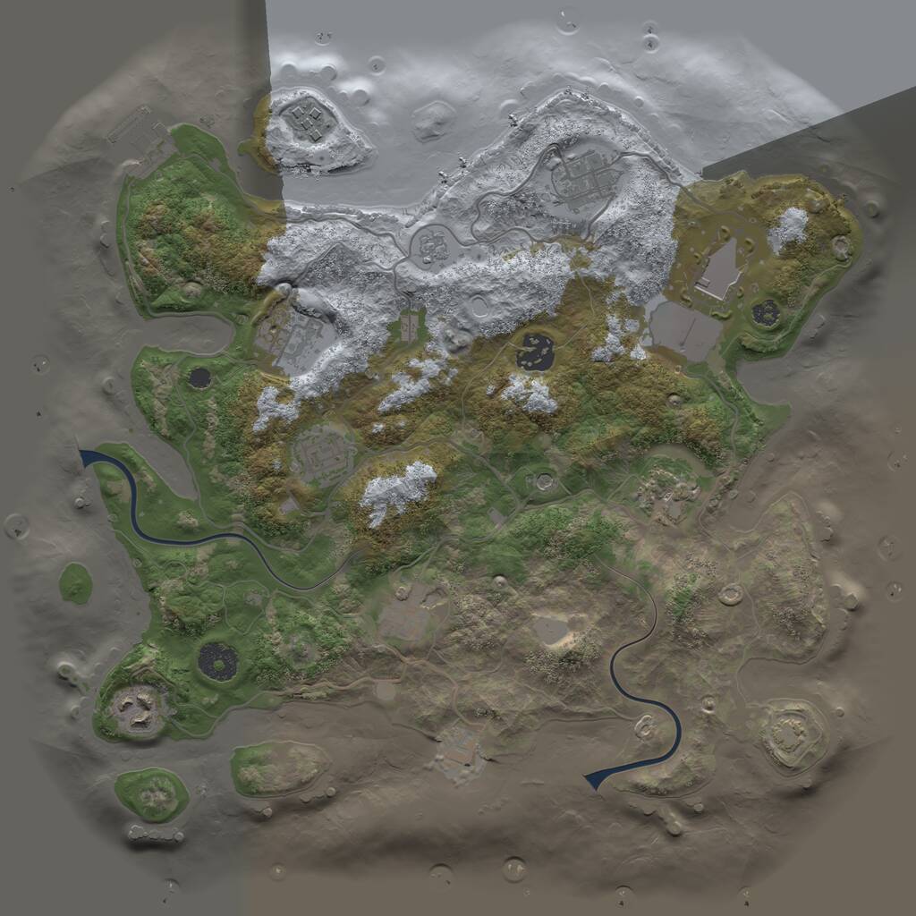 Rust Map: Procedural Map, Size: 3500, Seed: 2114741349, 14 Monuments