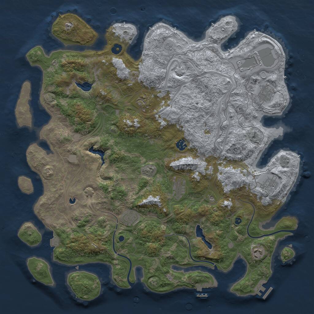 Rust Map: Procedural Map, Size: 4500, Seed: 609863031, 15 Monuments