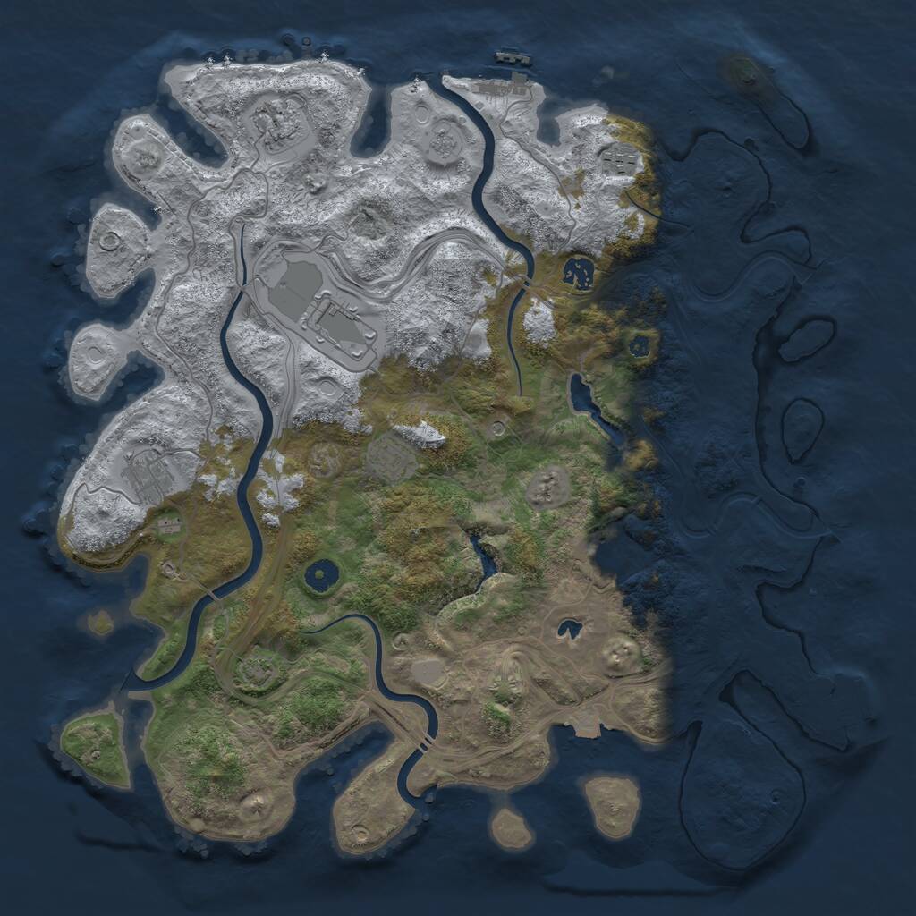 Rust Map: Procedural Map, Size: 4250, Seed: 32165766, 13 Monuments