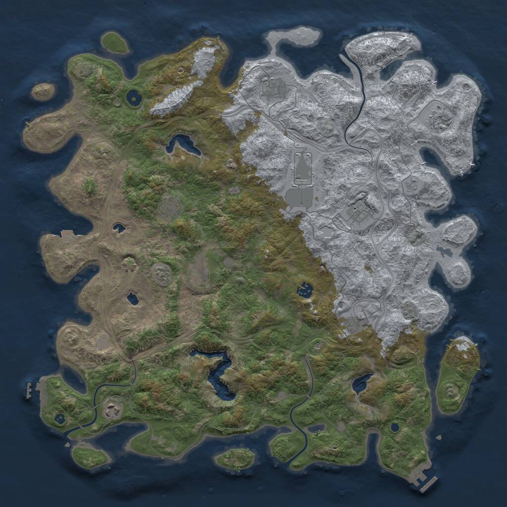 Rust Map: Procedural Map, Size: 4850, Seed: 56421655, 16 Monuments