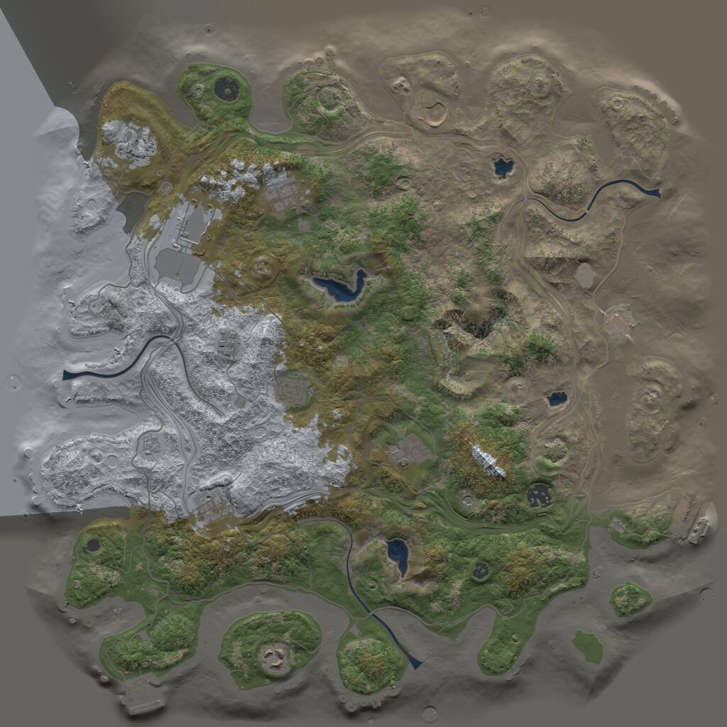 Rust Map: Procedural Map, Size: 4500, Seed: 890419555, 16 Monuments