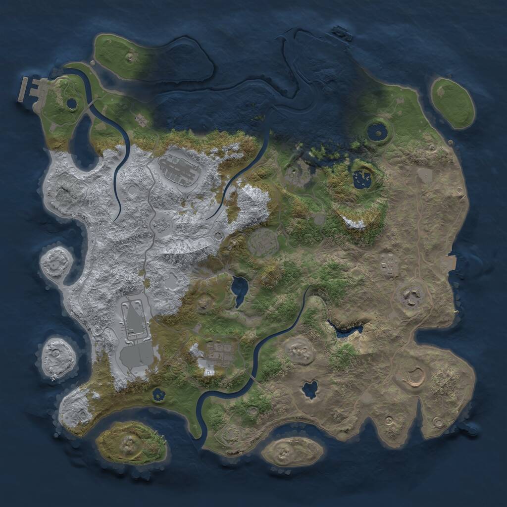 Rust Map: Procedural Map, Size: 4000, Seed: 1932977880, 15 Monuments