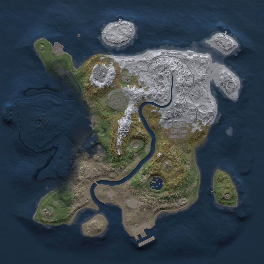 Rust Map: Procedural Map, Size: 3000, Seed: 728240336, 11 Monuments