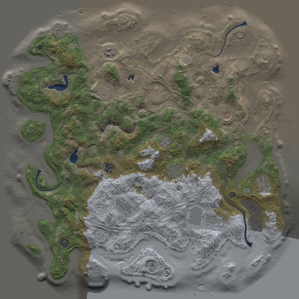 Rust Map: Procedural Map, Size: 4500, Seed: 1774829069, 16 Monuments