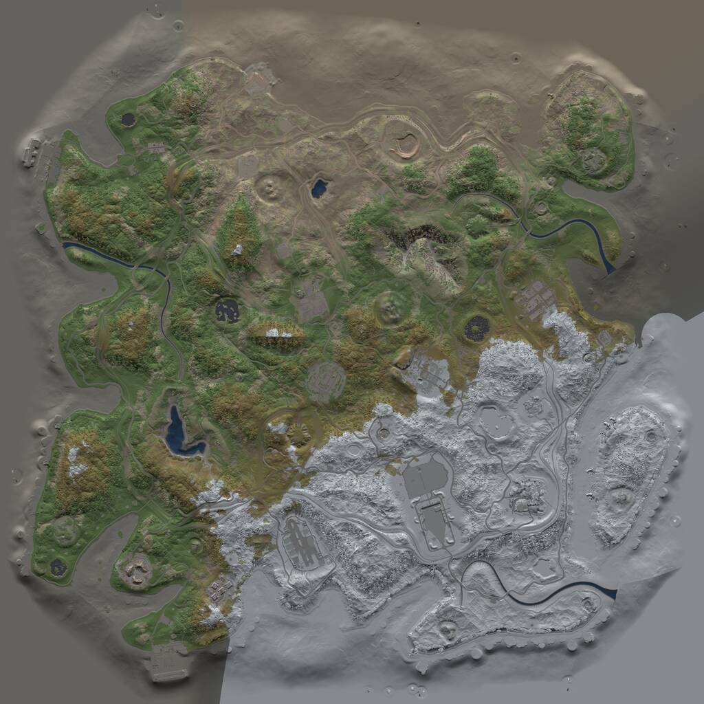 Rust Map: Procedural Map, Size: 4250, Seed: 2142461128, 17 Monuments