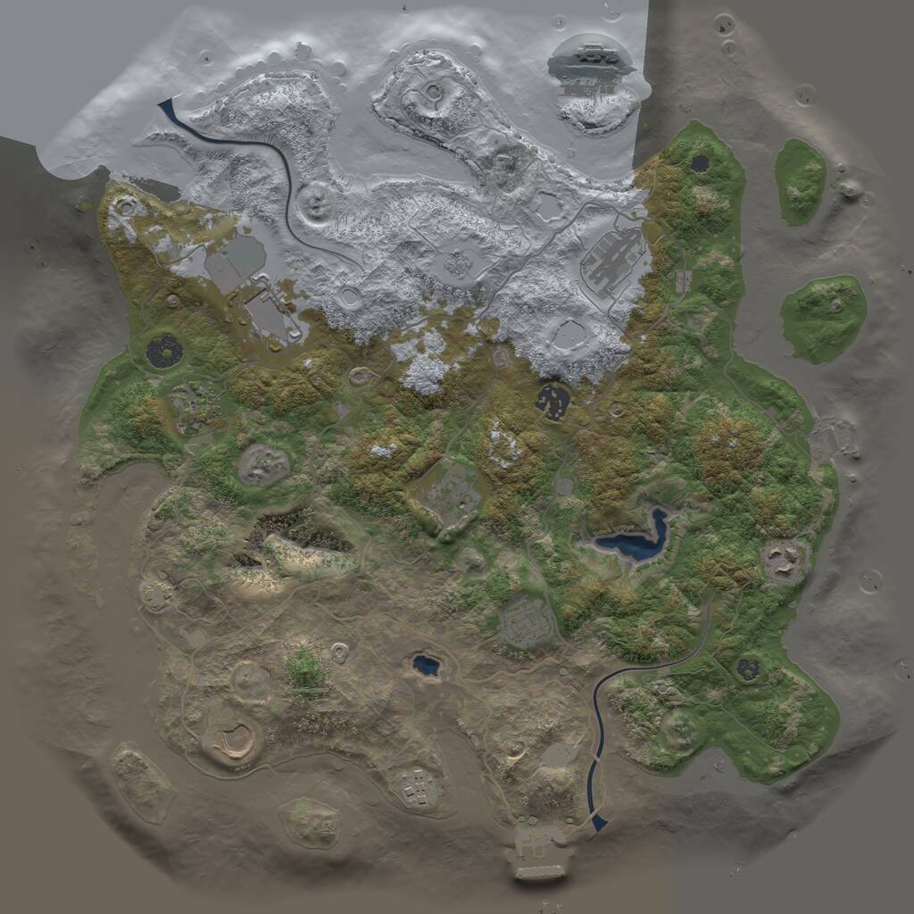 Rust Map: Procedural Map, Size: 4000, Seed: 216260704, 15 Monuments