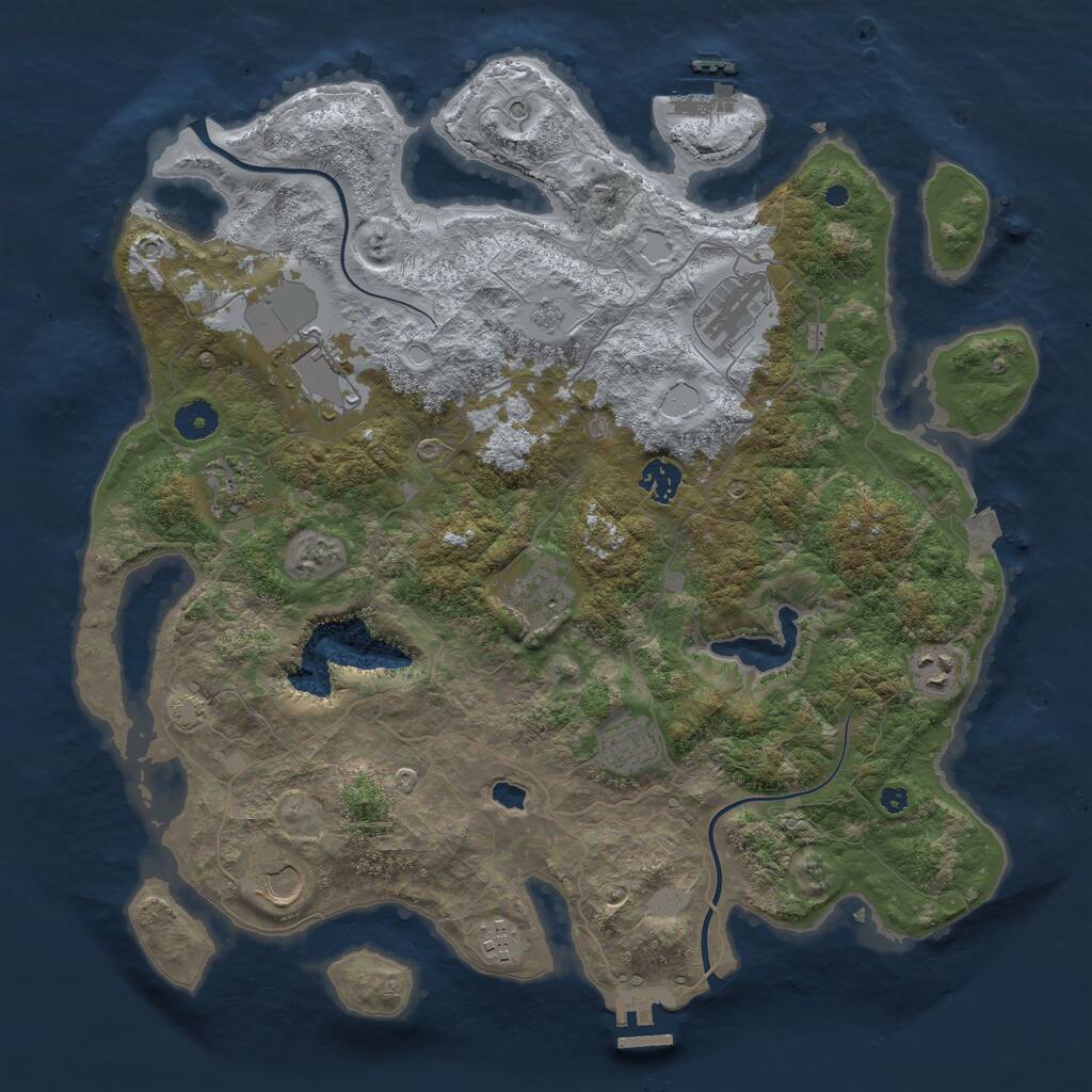 Rust Map: Procedural Map, Size: 4000, Seed: 216260704, 15 Monuments