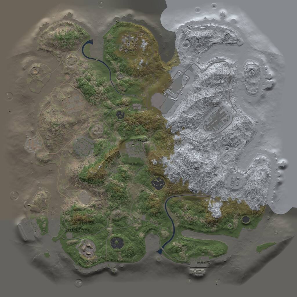 Rust Map: Procedural Map, Size: 3500, Seed: 975959734, 14 Monuments