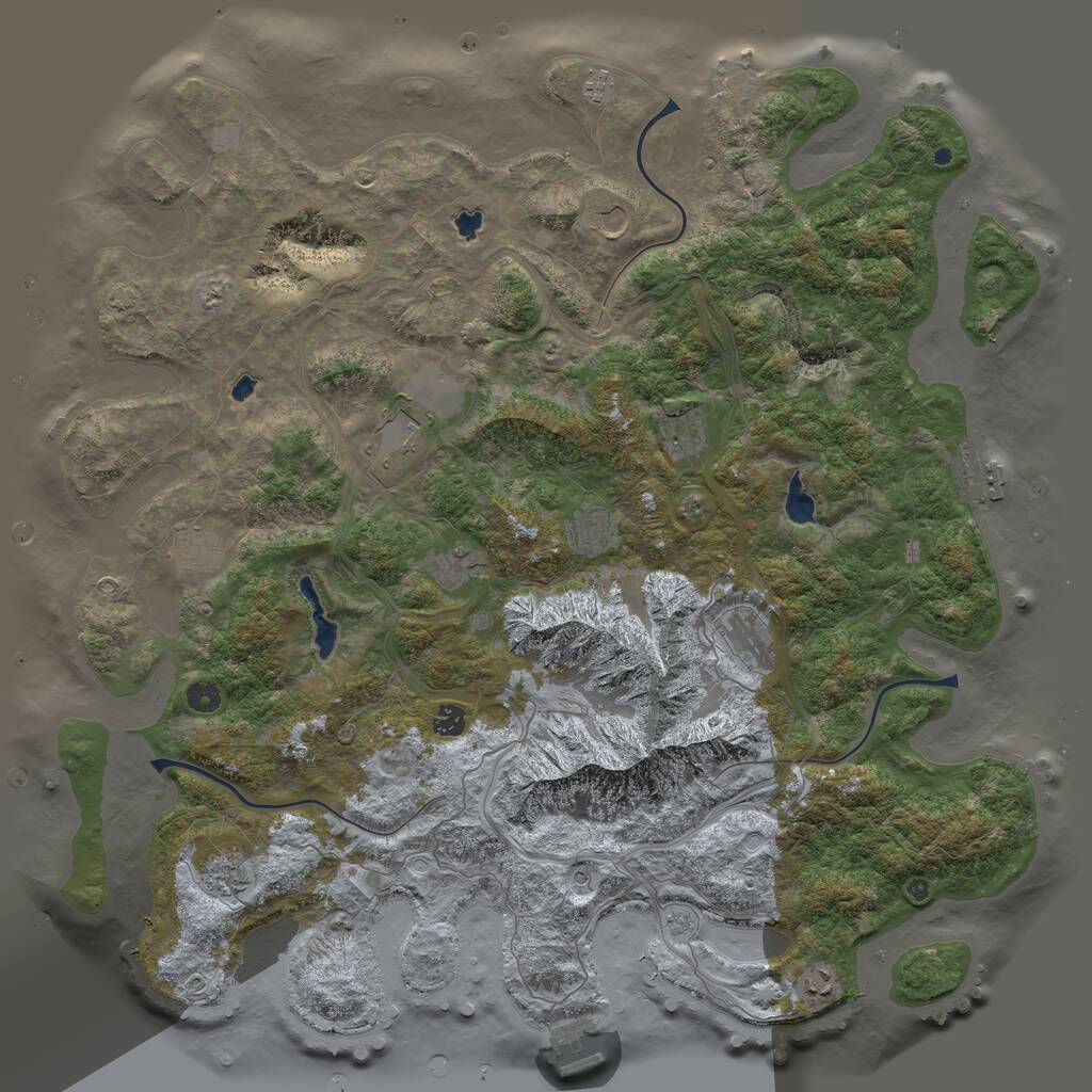 Rust Map: Procedural Map, Size: 5000, Seed: 93357040, 17 Monuments