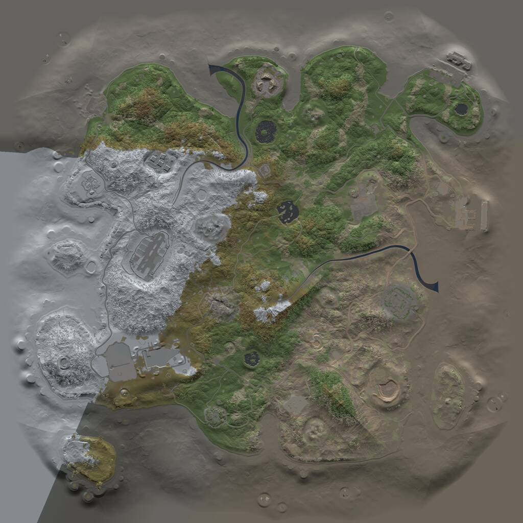 Rust Map: Procedural Map, Size: 3534, Seed: 45621, 13 Monuments