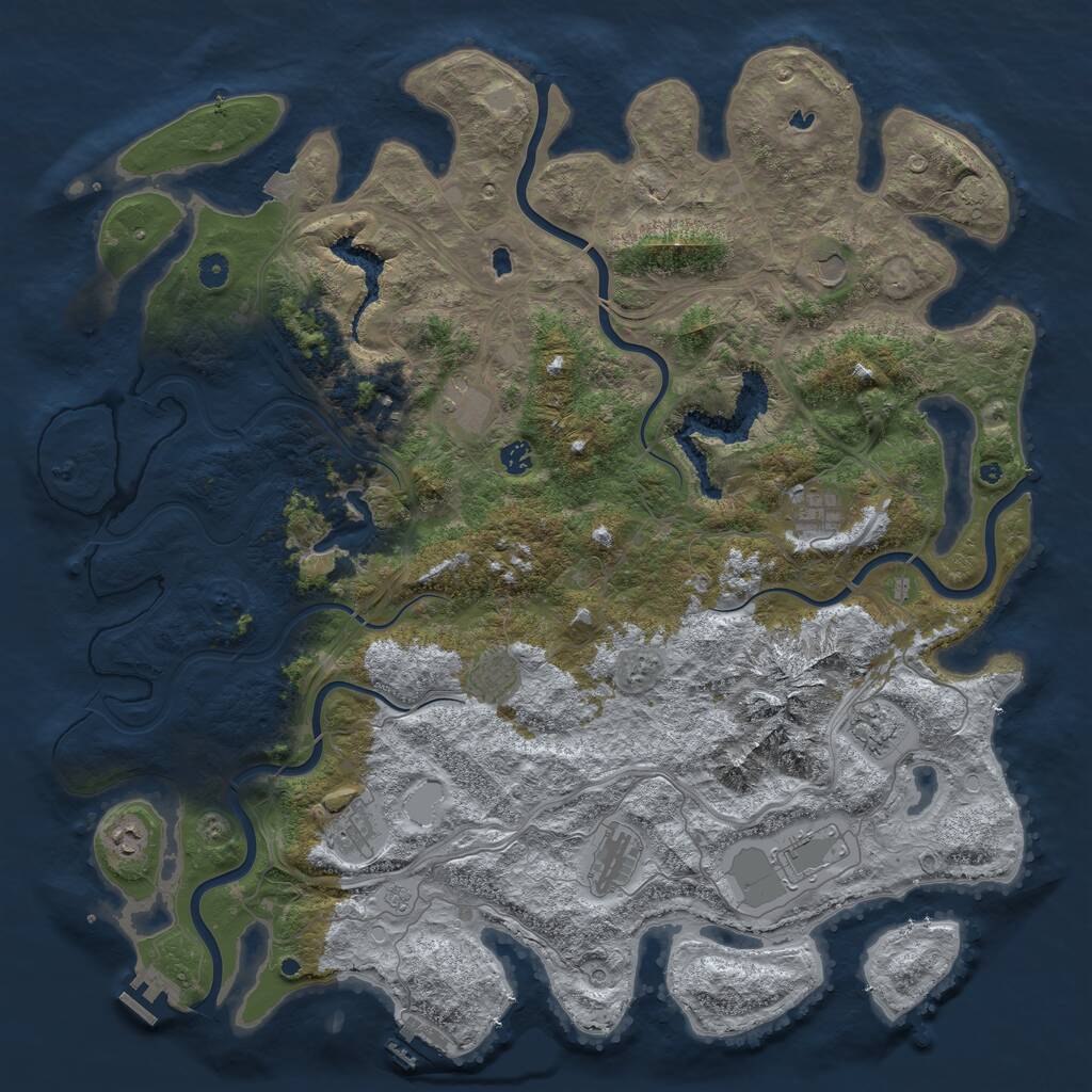 Rust Map: Procedural Map, Size: 5000, Seed: 110202241, 17 Monuments