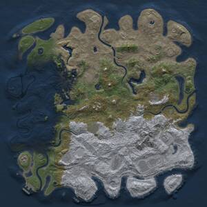 Thumbnail Rust Map: Procedural Map, Size: 5000, Seed: 110202241, 17 Monuments