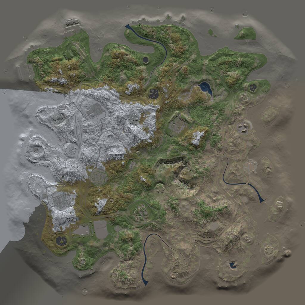 Rust Map: Procedural Map, Size: 4300, Seed: 42028435, 15 Monuments